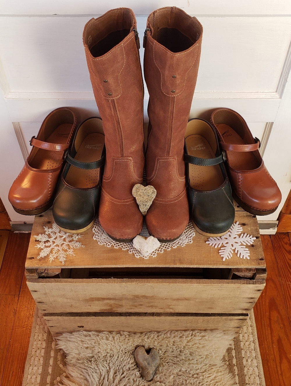 Copper Dansko Retro Boots Shimmer Suede Platform Crepe Disco Tall Boho 38 39 - Picture 11 of 15